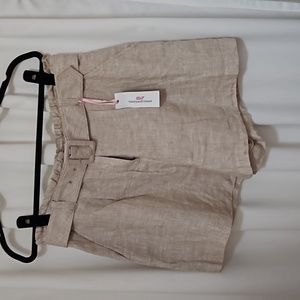 Vineyard Vines Linen Belted Shorts